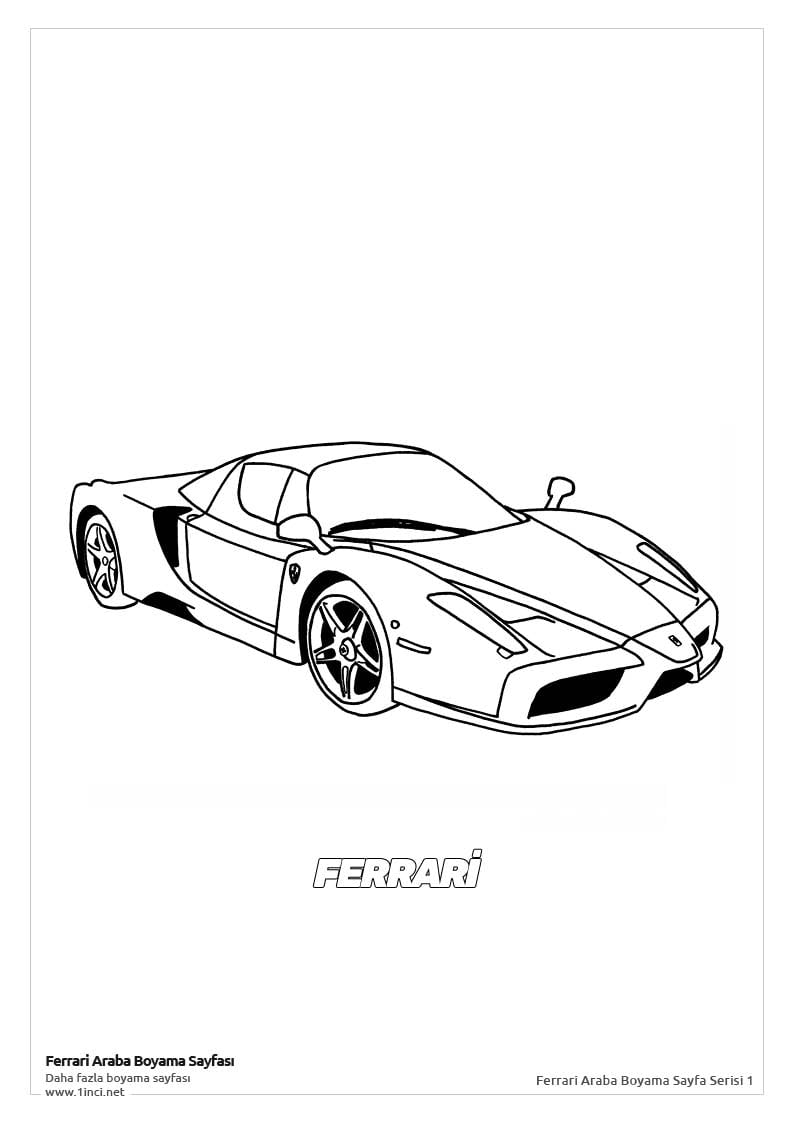Ferrari Araba Boyama Sayfaları: Araba Tutkunları Çocuklar için ...