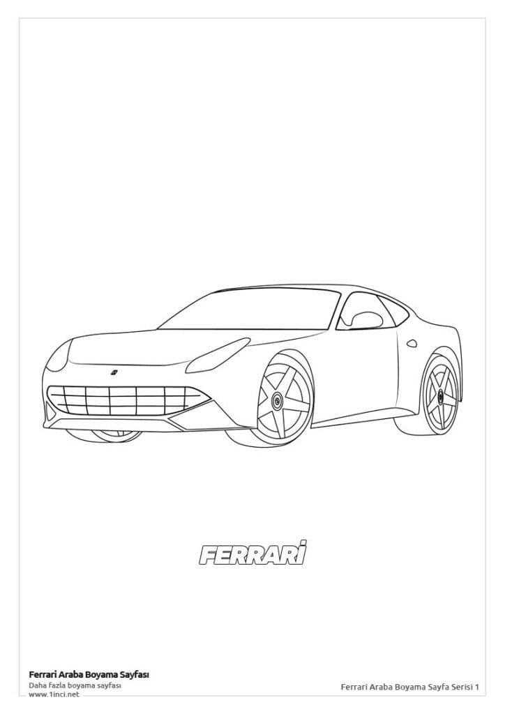 Ferrari arabalari boyama sayfasi 1inci.net 12