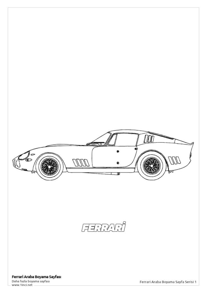 Ferrari arabalari boyama sayfasi 1inci.net 2