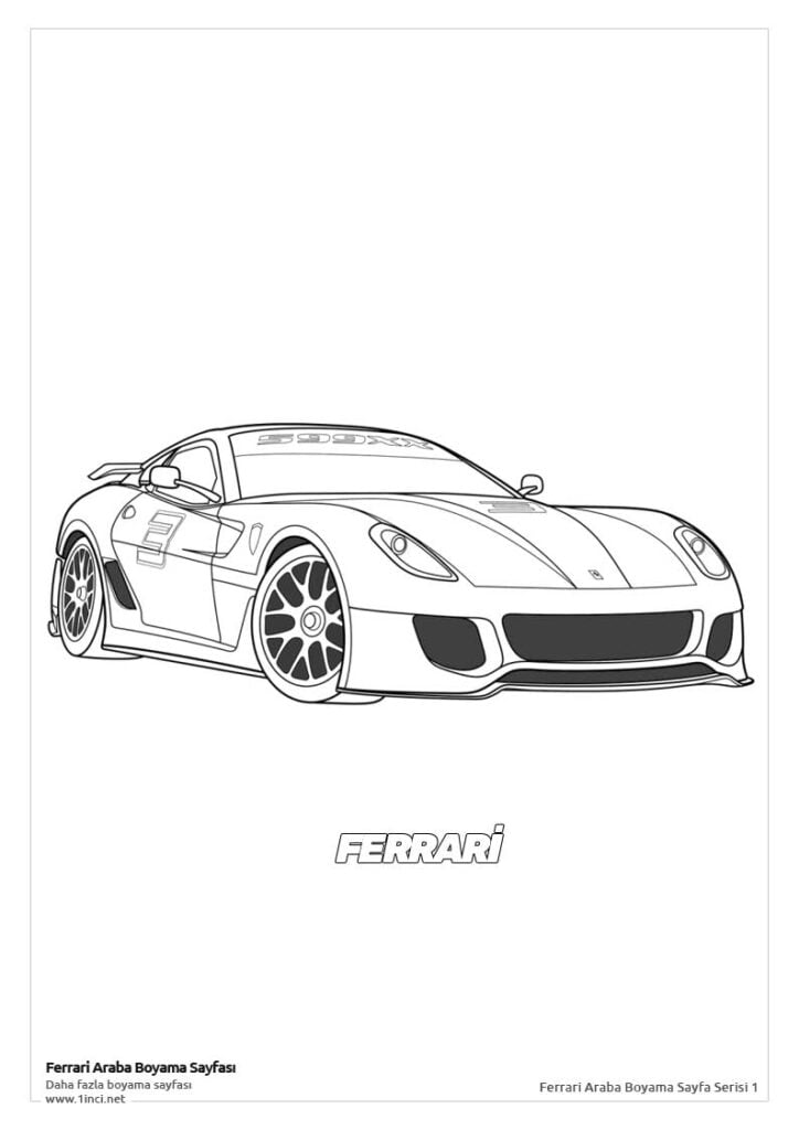 Ferrari arabalari boyama sayfasi 1inci.net 7