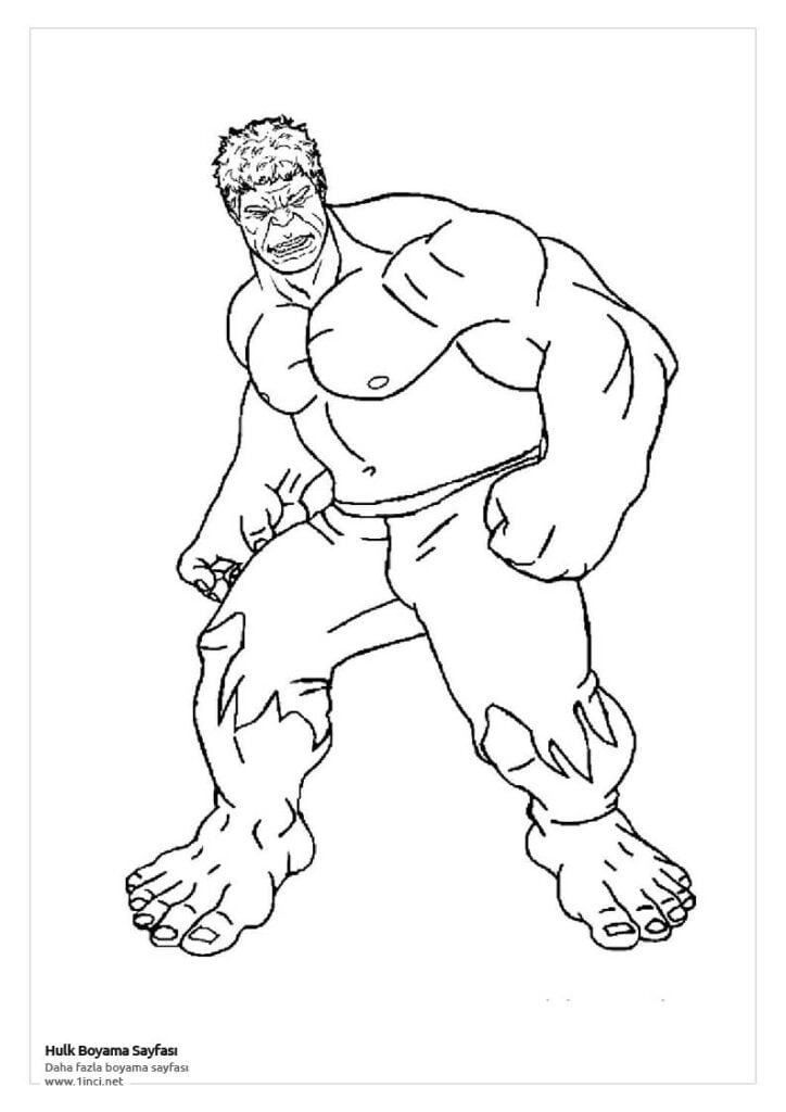 The Hulk – Ücretsiz Yazdırılabilir Hulk Boyama Sayfaları