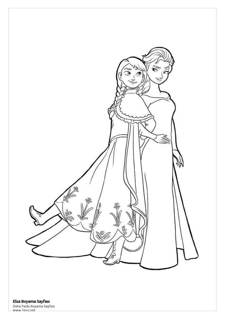 Elsa ve anna boyama resimleri sayfaları - the frozen disney